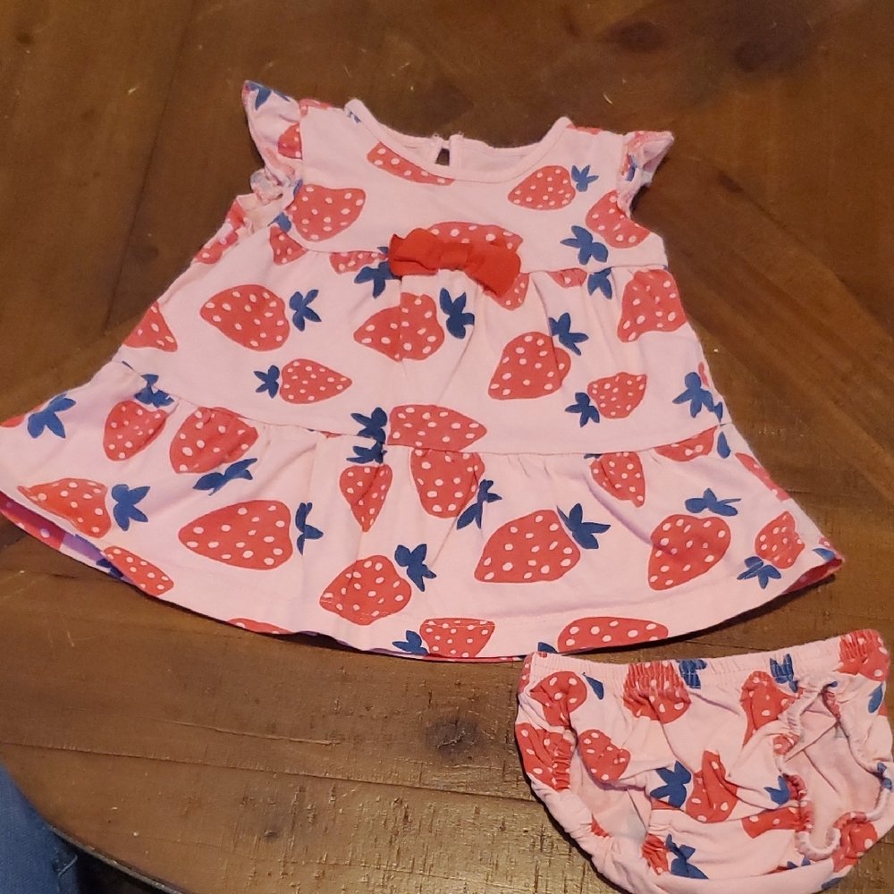 Child of Mine Pink Strawberry Diaper Cover Set